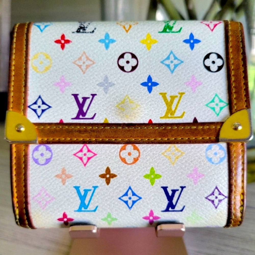 Louis Vuitton White Multicolore Porte Monnaie Wallet